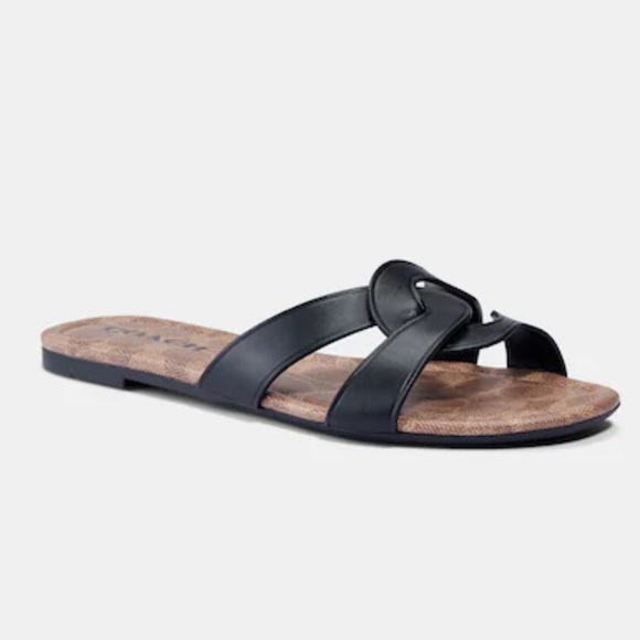 NEW Coach Essie Sandal in black leather - Picture 2 of 10